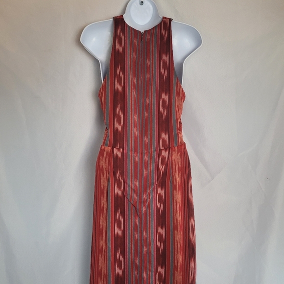 Lauren Ralph Lauren NWT Geo Striped Georgette Halter Gown Maxi Dress Size 6 - Picture 7 of 16